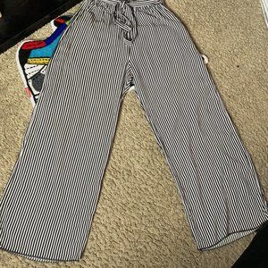STRIPED WIDE LEG PANTS